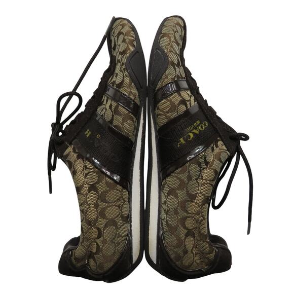 COACH Remonna Brown Monogram Logo Sneakers Size 7.5 - Picture 5 of 8